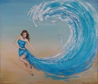 Larysa Uvarova: 'sea wave', 2013 Oil Painting, Fantasy. Original oil on canvas painting was done with high- quality paints and mixed media will be great for the modren interiors. Ready to hang. ...