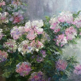 Larysa Uvarova: 'twig tea rose', 2014 Oil Painting, Floral. Artist Description: Original oil on canvas painting was done with high- quality paints and palette knife will be great for the modren interiors. Ready to hang. ...