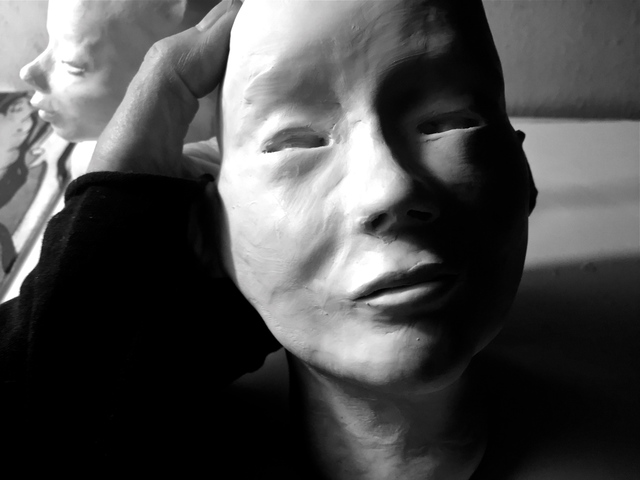 Artist Luise Andersen. '2016 July 12 UNTITLED Larger Head I' Artwork Image, Created in 2016, Original Fiber. #art #artist