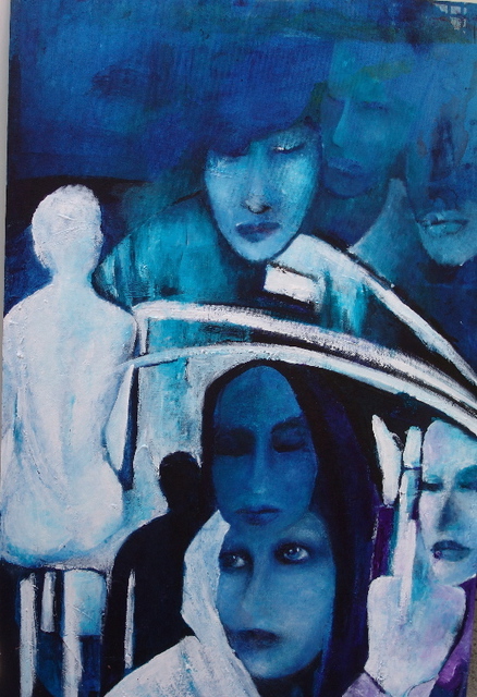 Artist Luise Andersen. 'BLUE Follow Mood OctNinetn' Artwork Image, Created in 2009, Original Fiber. #art #artist