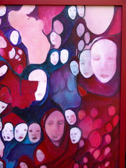 Artist Luise Andersen. 'FACES OF MIND Detail Top Right  June Sixteen  ' Artwork Image, Created in 2004, Original Fiber. #art #artist