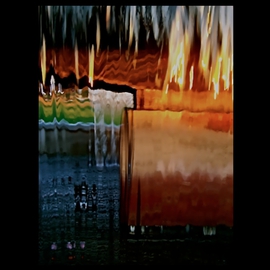 Luise Andersen: 'SUNSET IN FOUNTAIN II Winter', 2013 Color Photograph, Abstract. Artist Description:    . . taken in strong winds. . 30 miles per hr. + - - close to Sunset. . which reflects in wind whipped waters. .. . water appears crystal. . like glass. . . found, in camera' s  angle . . the look like slicing through . . between ! ! several layers of water infused by sunlight from sunset. . color is not in the water. . ...
