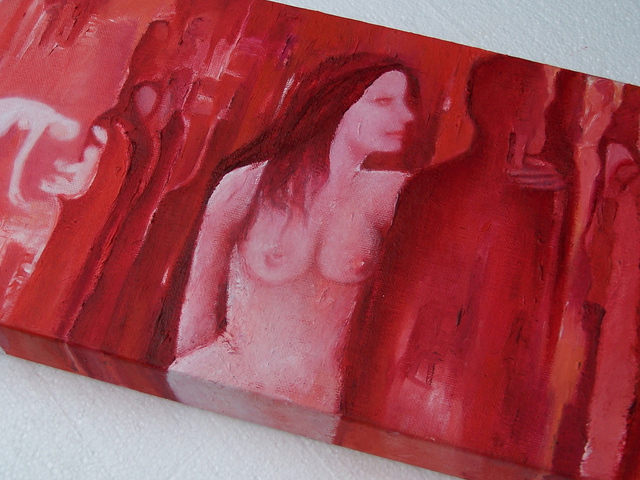 Artist Luise Andersen. ' Angle On Reds  March First' Artwork Image, Created in 2008, Original Fiber. #art #artist