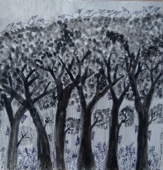 Lash Art Studio: 'rain forest and lanjar jiwo', 2020 Ink Painting, Birds. Rain forest. seriesOriginal painting by Lanjar Jiwo...
