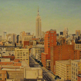 Laura Shechter: 'Midtown', 2005 Oil Painting, Cityscape. Artist Description:  midtown Manhattan, Empire State Building            ...