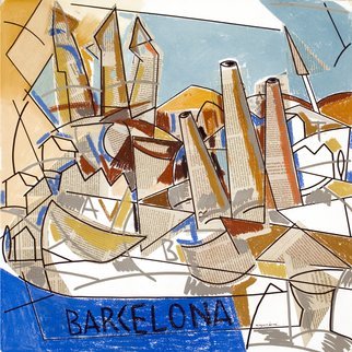Jose Luis Lazaro Ferre: 'Barcelona', 2012 Collage, Figurative.  Different visions dreams intertwined in their stadium conscious.        ...