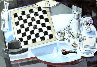 Jose Luis Lazaro Ferre: 'Tables with Samovar', 2002 Oil Painting, Still Life. 