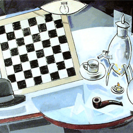 Jose Luis Lazaro Ferre: 'Tables with Samovar', 2002 Oil Painting, Still Life. 