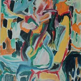 Jean Yves Lemeur: 'dame en jaune', 2007 Oil Painting, Abstract Figurative. Artist Description:   50. 0 ...