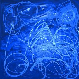 Leo Evans: 'neon 5 blue', 2017 Acrylic Painting, Abstract. Artist Description: NEON ART BY ARTIST: LEO EVANS. . . PART OF MY NEON SERIES. ...