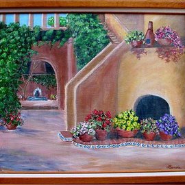 Leonore Marie: 'Courtyard', 2015 Acrylic Painting, Representational. Artist Description:  a garden outside of Tucson, Arizona  ...