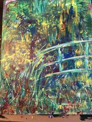 Pamela Gilbert: 'lillies of the water', 2018 Acrylic Painting, Abstract Landscape. Inspiration of la Bassin aux Nympheas...
