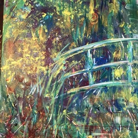 Pamela Gilbert: 'lillies of the water', 2018 Acrylic Painting, Abstract Landscape. Artist Description: Inspiration of la Bassin aux Nympheas...