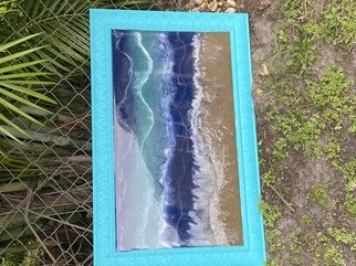 Amanda  Morley: 'beach 1', 2020 Other, Beach. Living in Florida I love the beach and to watch the waves dYOES it always calms me. The beach takes all my troubles away. So I wanted to bring the waves indoors. Every time I look at this artwork I feel calm. I want to share it with everyone. ...