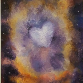 Cucu Corina: 'the heart of universe', 2021 Oil Painting, Meditation. Artist Description: Meditation tehnique...