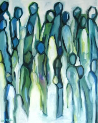 Lisa Reinke: 'Hymn to the Masses', 2008 Oil Painting, Abstract Figurative.  My interpretation of moving through the crowds.  ( This painting would ship from Singapore. )   ...