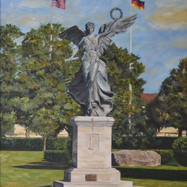 Lisa Parmeter: 'Winged Victory', 2003 Oil Painting, Military. Artist Description:  Winged Victory, 1st Infantry Division in Wuerzburg, Germany before she was moved to Fort Riley, Kansas with the Division HQs. ...