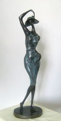 Liubka Kirilova: 'Toilet', 2015 Bronze Sculpture, Figurative. Bronze Smart Chic Lady with hat. ...