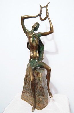 Liubka Kirilova: ' ORPHEUS', 2016 Bronze Sculpture, Figurative.  Bronze sculpture ORPHEUSUnique Contemporary Art...
