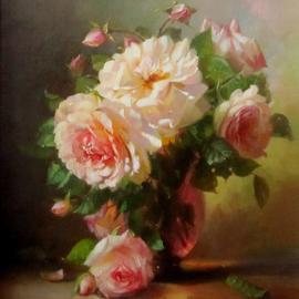 Serge Akopov: 'roses', 2014 Oil Painting, Still Life. Artist Description: painting, still life, oil painting, flowers...