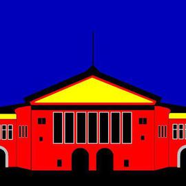 Asbjorn Lonvig: 'Denmark Fourty Theater', 2005 Acrylic Painting, Architecture. Artist Description: Inspired by Aarhus Theater, Denmark...