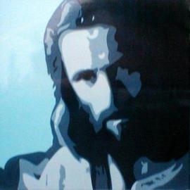 Asbjorn Lonvig: 'Jesus Christ', 2004 Acrylic Painting, Portrait. Artist Description: From TEAM lonvig. dk.My eldest son Morten has created these paintings 