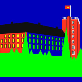 Asbjorn Lonvig: 'Koldinghus Castle Ruin Museum', 2007 Acrylic Painting, Abstract. Artist Description:  Wikipedia - The Free Encyclopedia: Koldinghus is the last of the ancient royal castles on the peninsula of Jutland, Denmark. The castle is situated on the south central part of the peninsula in the town of Kolding. The castle was founded in the 11th century and was expanded over ...