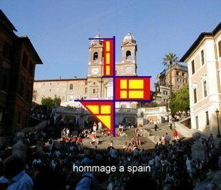Asbjorn Lonvig: 'hommage a spain', 2003 Steel Sculpture, Abstract. Spanish Stairs, Piazza di Spagna, Rome.In 2002 I investigated the 
