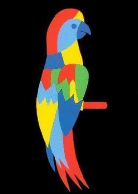 Artist Asbjorn Lonvig. 'Parrot' Artwork Image, Created in 1990, Original Painting Other. #art #artist
