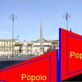 Asbjorn Lonvig: 'popolo', 2003 Steel Sculpture, Abstract. Artist Description: Piazza del Popolo, Rome.Inspired from a mistake. As I left Rome I was sad that I hadn' t seenS. Maria dei Miracoli and S. Maria in Montesanto.The 