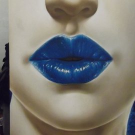 Corpullis Lory: 'blue mouth', 2013 Oil Painting, Figurative. Artist Description:  oil on canvans ...