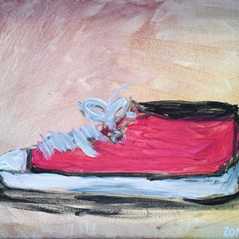 Loretta Nash: 'Red Tennis Shoe', 2014 Acrylic Painting, Still Life. Artist Description:     Memphis, sunset    ...