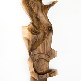 Blazej Siplak: 'head n 10', 2017 Wood Sculpture, Abstract. Artist Description: wood, sculpture, walnut, abstract, head, art, brown, woodcut...