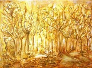 Lucia Timis: 'Forest 01', 2004 Oil Painting, Landscape. 