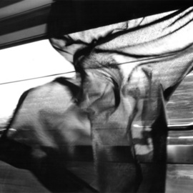 Bernhard Luettmer Artwork Train Window, 2002 Black and White Photograph, Trains