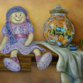 Luiz Henrique Azevedo: 'Rag doll', 2014 Oil Painting, Still Life. Artist Description: From the poem Boneca de pano by Jorge de Lima 1895- 1953a small rag doll waiting for a child to play, to live. ...