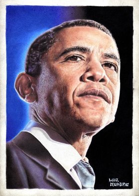 Luiz Quadrio: 'President Obama  Colored pencils1', 2009 Pencil Drawing, People. Hyper Realism in 100% color pencilsThis work was made only with colored pencils of brand brazilian Faber Castell colored pencils ( not aquarelle pencils) ....