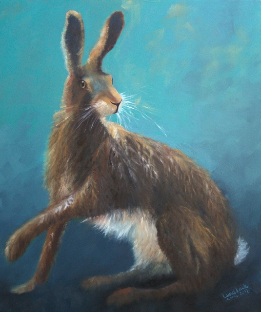 Artist Tom Lund-Lack. 'Brown Hare' Artwork Image, Created in 2017, Original Painting Ink. #art #artist