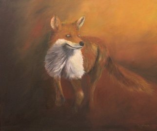 Tom Lund-lack: 'Reynard', 2014 Oil Painting, Wildlife.    The Fox an essential part of British wildlife, common everywhere. Intelligence and exceptional agility are a hallmark of this species, which are not always valued for their beauty.  In this piece Reynard is pretty pleased with himself - chickens of the horizon perhaps! ...