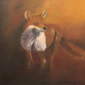 Tom Lund-lack: 'Reynard', 2014 Oil Painting, Wildlife. Artist Description:    The Fox an essential part of British wildlife, common everywhere. Intelligence and exceptional agility are a hallmark of this species, which are not always valued for their beauty.  In this piece Reynard is pretty pleased with himself - chickens of the horizon perhaps! ...