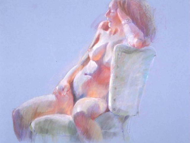 Artist Lucille Rella. 'Olivea' Artwork Image, Created in 2004, Original Drawing Pastel. #art #artist