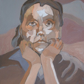 Lucille Rella: 'Self Portrait', 2008 Acrylic Painting, Abstract Figurative. 