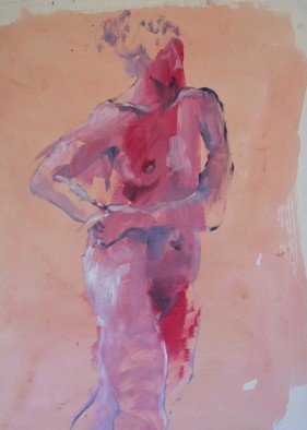 Lucille Rella: 'Woman on Pink', 2006 Oil Painting, Undecided. 