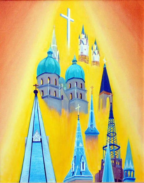Lora Vannoord  'Church Steeples', created in 2011, Original Painting Other.