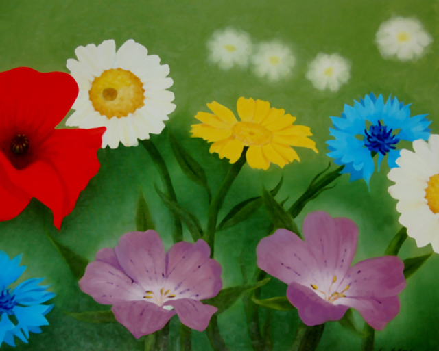 Artist Lora Vannoord. 'Garden Flowers' Artwork Image, Created in 2014, Original Painting Other. #art #artist