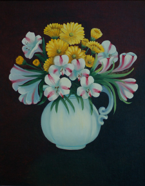 Lora Vannoord  'Pitcher Of FLowers', created in 2009, Original Painting Other.