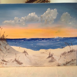 Leonard Parker: 'Dunes', 2014 Oil Painting, Seascape. 