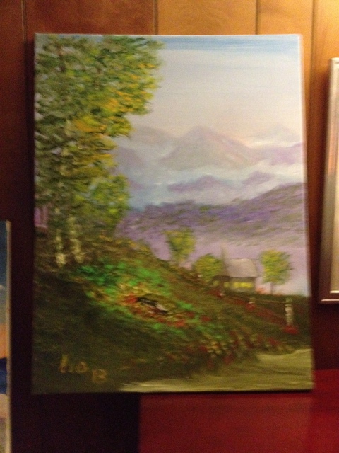 Artist Leonard Parker. 'High Mountain Church' Artwork Image, Created in 2014, Original Painting Oil. #art #artist