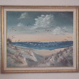 Leonard Parker: 'Panhandle Dunes', 1993 Oil Painting, Seascape. 
