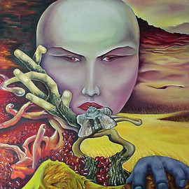 Lyudmila Kogan: 'FALL', 2006 Oil Painting, Surrealism. 